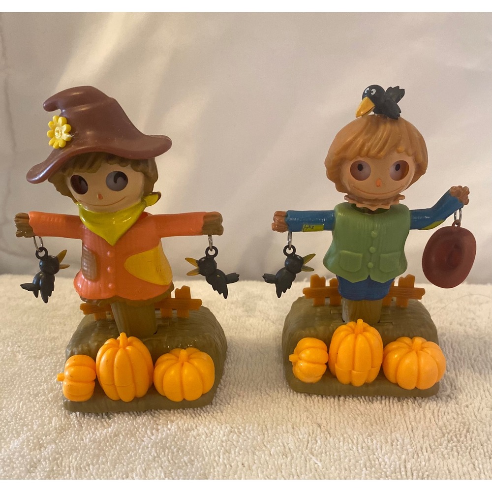 Set of 2 Solar Powered Dancing Scarecrow Fall Autumn Pumpkin Decor FSG 324258